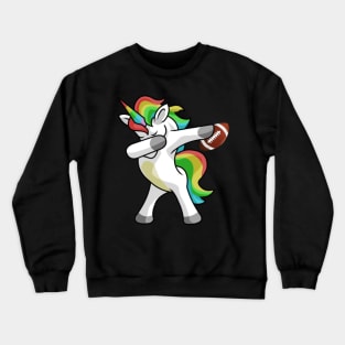 Dabbing Unicorn Football Funny Dancing Dab Gift Crewneck Sweatshirt
